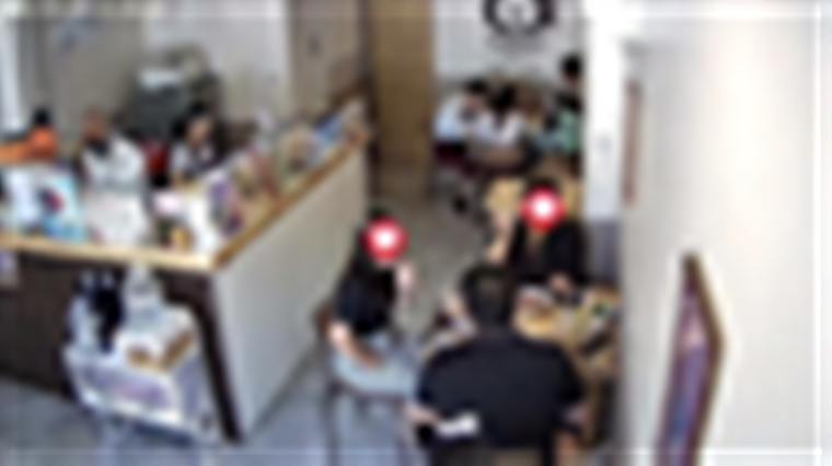 Customers on another day (faces blurred)