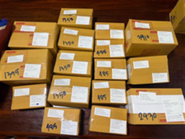 Parcels waiting to ship